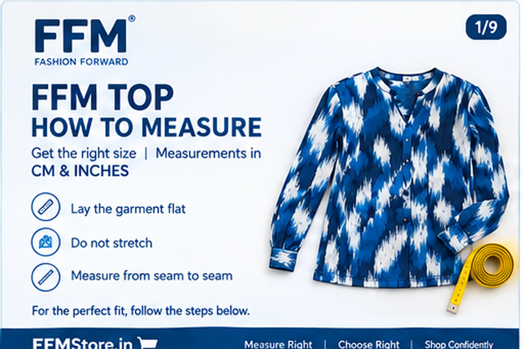FFM Blue Wave Tie-Dye Top Measurement
