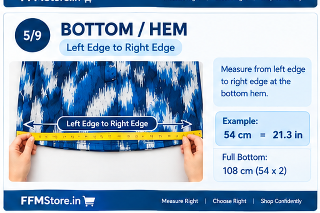 FFM Blue Wave Tie-Dye Top Measurement