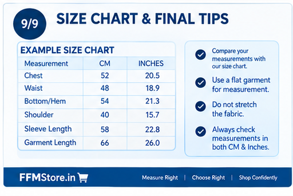 FFM Blue Wave Tie-Dye Top Measurement